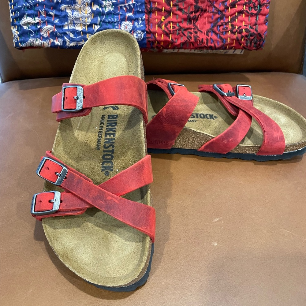 Birkenstock Franca Oiled Leather - Red